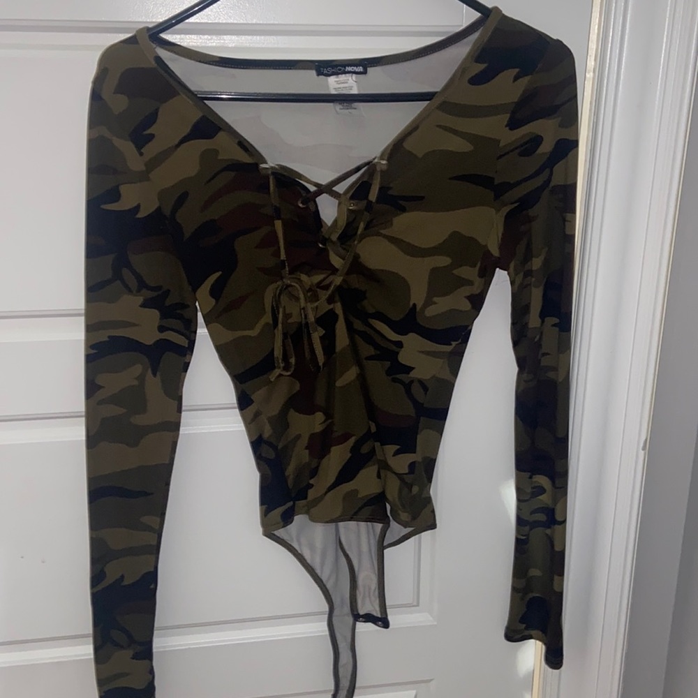 Fashion Nova body suit camo